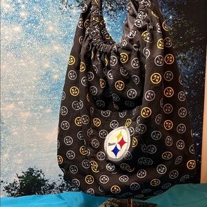 Black and Yellow Pittsburgh Steelers Logo Purse Tote Good Condition